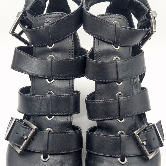 Michael Kors Griffin Cage Bootie Black Leather Women’s 9 Retro Streetstyle - Picture 4 of 9